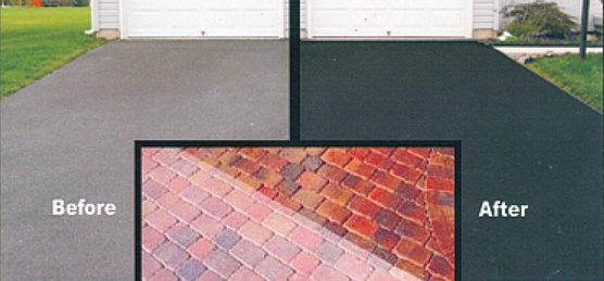 Before and after asphalt and interlock sealing